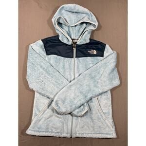 The North Face Fleece Hoodie Womens M Blue Full Zip Jacket Sherpa